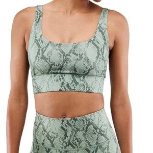Fabletics reversible sports bra pink green snakeskin XL